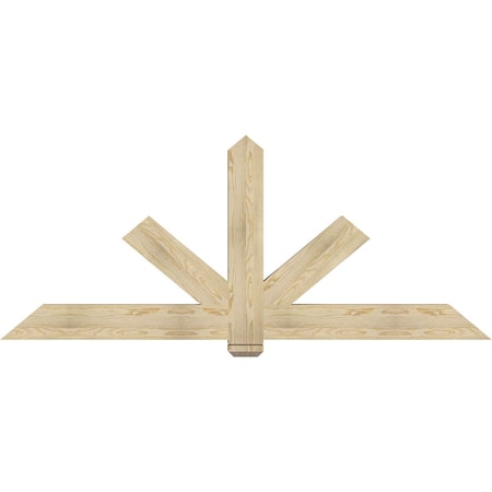 Ekena Millwork Kennewick Rough Sawn Timber Gable Bracket, Douglas Fir, 84"W x 35"H x 4"D x 6"F, 10/12 Pitch GBW084X35X0406KEN00RDF
